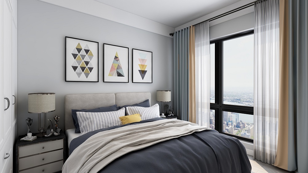 龍湖九里晴川-現(xiàn)代簡約-臥室設計效果圖